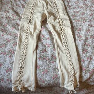 Rare Hidden cult Cream Lace-Up Pants